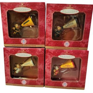 1999 Hallmark Ornament Tar Heel Seminole Wolverine Nittany Chipmunk Megaphone 4